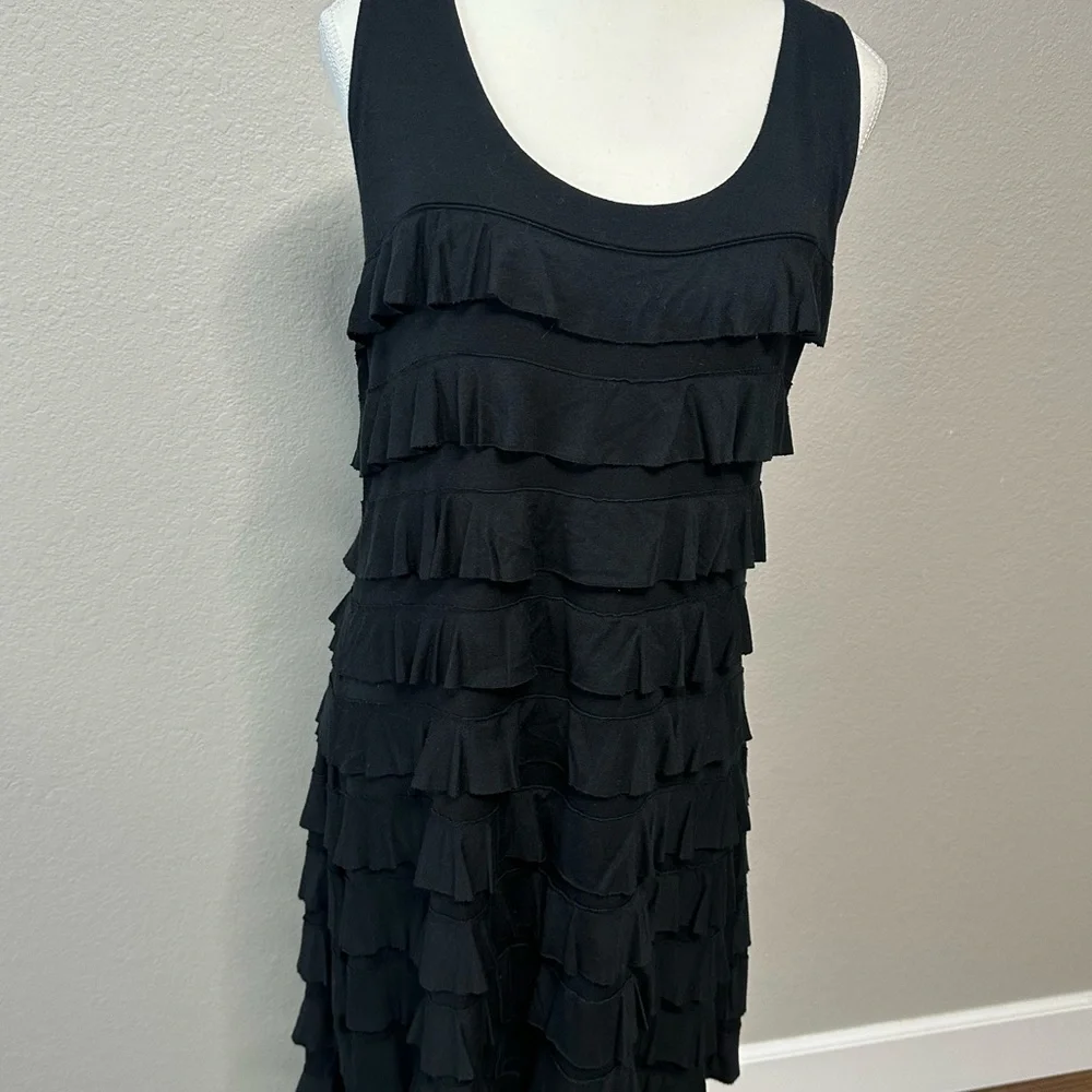 Express Black Layered Ruffle Mini Dress - Picture 2 of 8